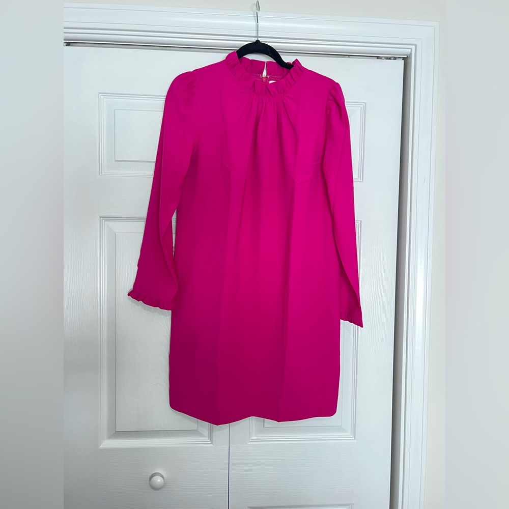 J. Crew Fuchsia Long Sleeve Dress